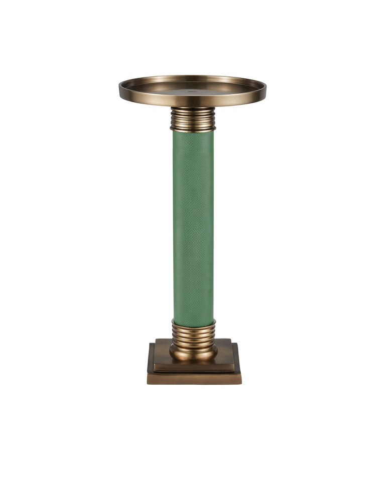 Currey and Company - 4000-0209 - Accent Table - Gavin - Green/Antique Brass