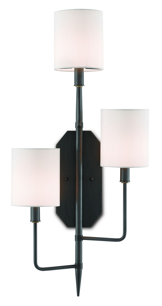 Currey and Company - 5000-0098 - Three Light Wall Sconce - Knowsley Collection - Oil Rubbed Bronze