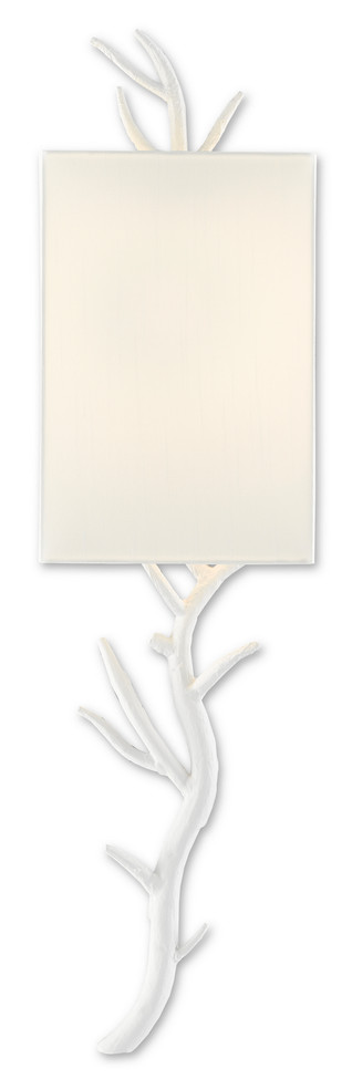 Currey and Company - 5000-0148 - One Light Wall Sconce - Baneberry Collection - Gesso White
