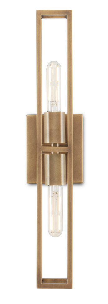 Currey and Company - 5800-0019 - Two Light Wall Sconce - Bergen - Antique Brass