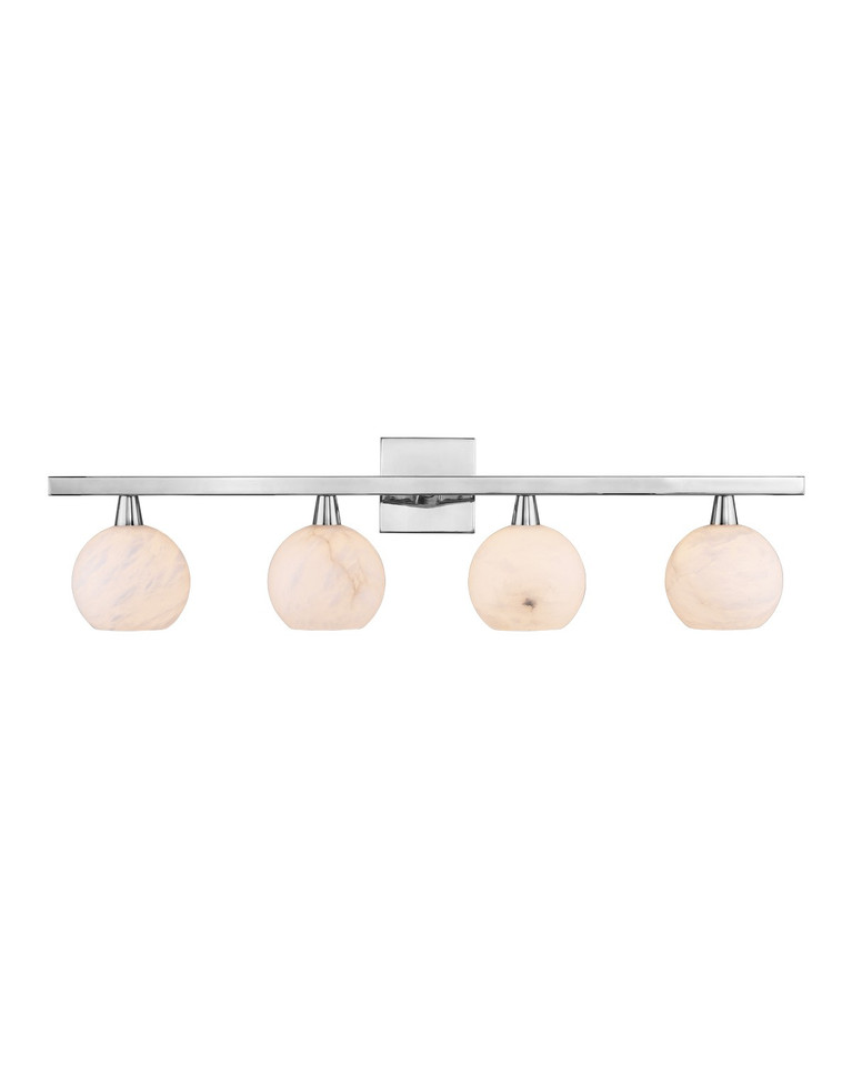 Currey and Company - 5800-0037 - Four Light Bath Bar - Bombelles - Polished Nickel/Natural