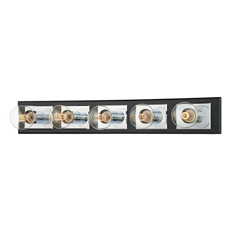 Troy Lighting - B3545-PC/SBK - Five Light Bath Bracket - Runyan - Polished Chrome/Soft Black