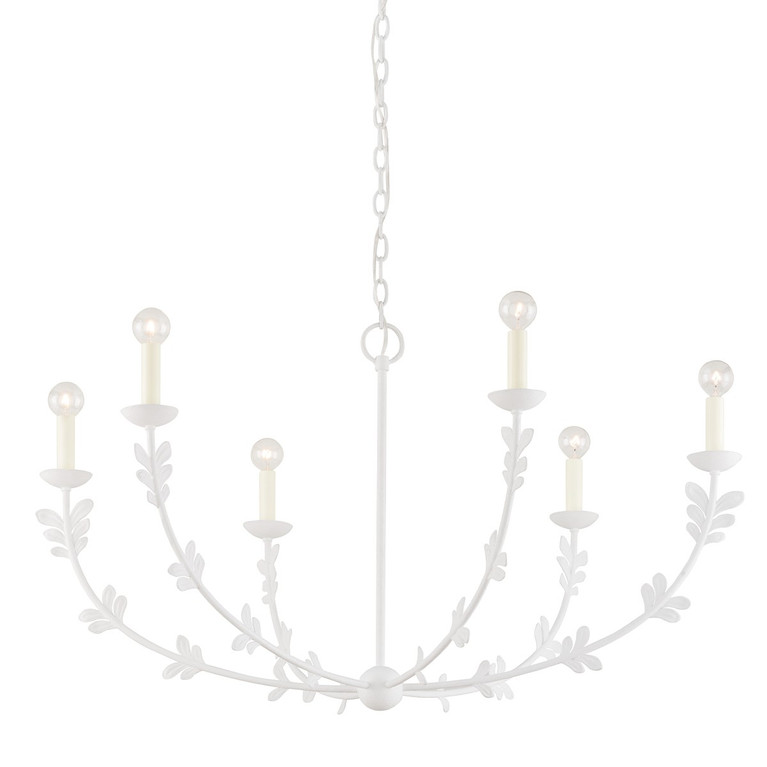 Troy Lighting - F4440-GSW - Six Light Chandelier - Florian - Gesso White