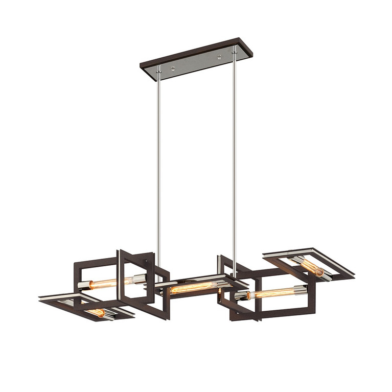 Troy Lighting - F6185-TBZ/SS - Five Light Linear Pendant - Enigma - Textured Bronze