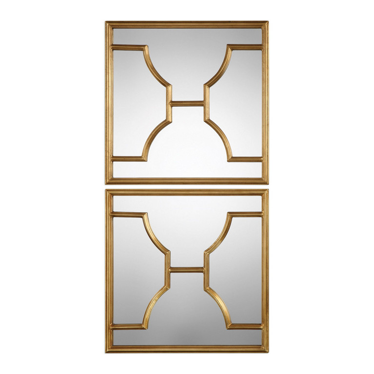 Uttermost - 09268 - Mirror Set Of 2 - Misa - Antiqued Gold Leaf