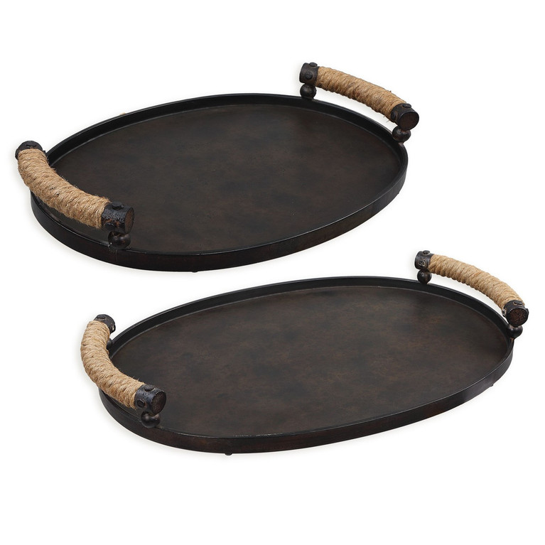Uttermost - 18073 - Trays Set/2 - Viggo - Rustic Oxidized Bronze