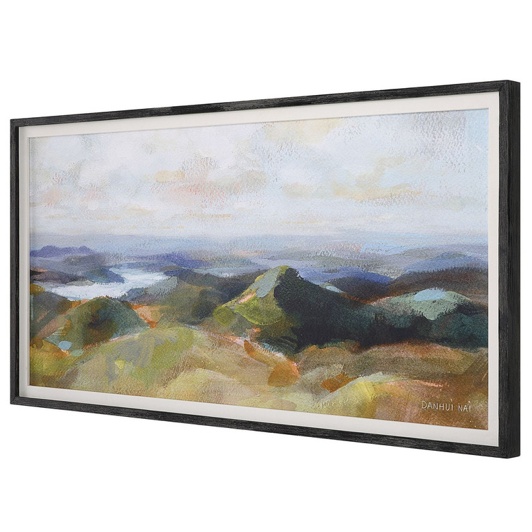 Uttermost - 32290 - Landscape Print - Above - White Linen Mat And Black Wood