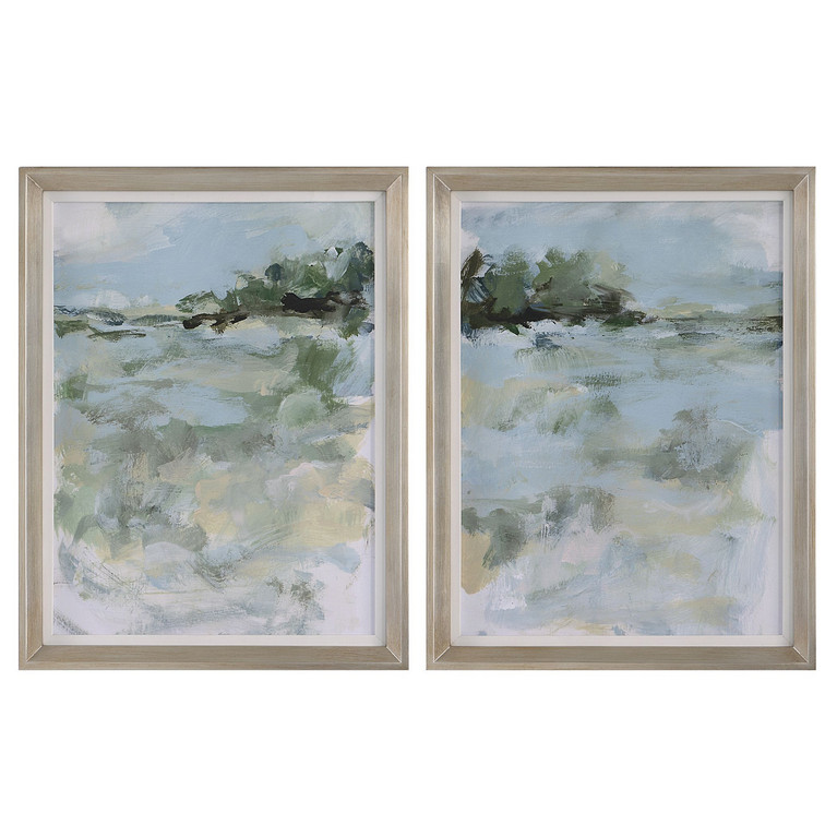 Uttermost - 41454 - Framed Prints Set/2 - Far Away View - Champagne Silver