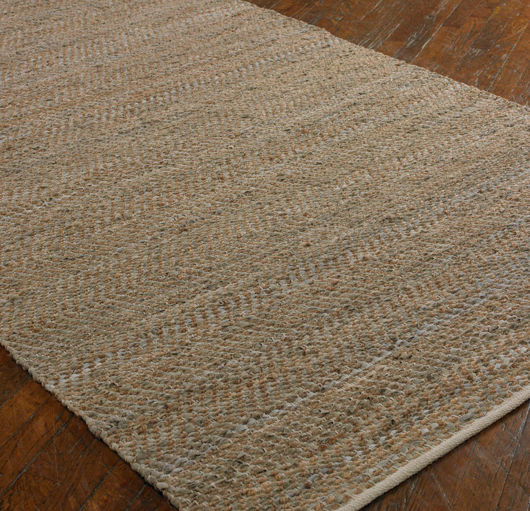 Uttermost - 73052-5 - Rug - Tobais - Beige And Gray Leather/Hemp