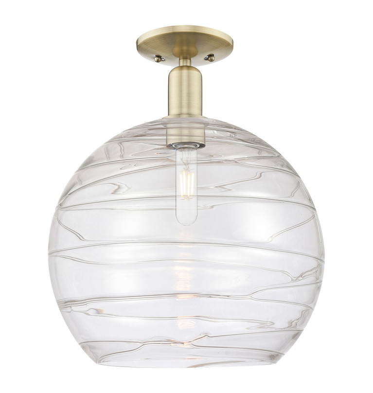 Innovations - 716-1C-AB-G1213-14CL - One Light Semi-Flush Mount - Arcadia - Antique Brass