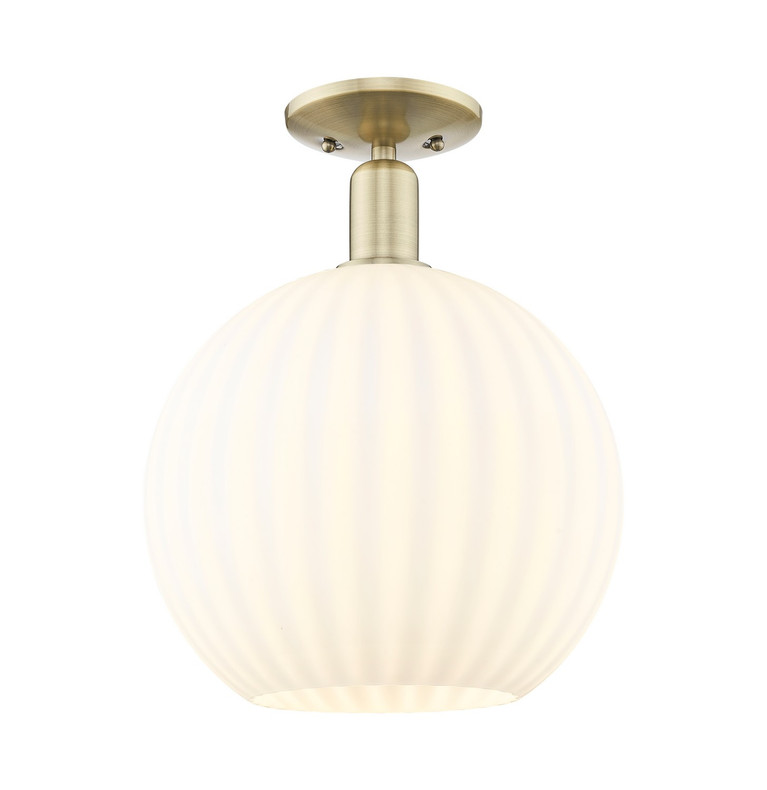 Innovations - 716-1C-AB-G1217-12WV - One Light Semi-Flush Mount - Arcadia - Antique Brass