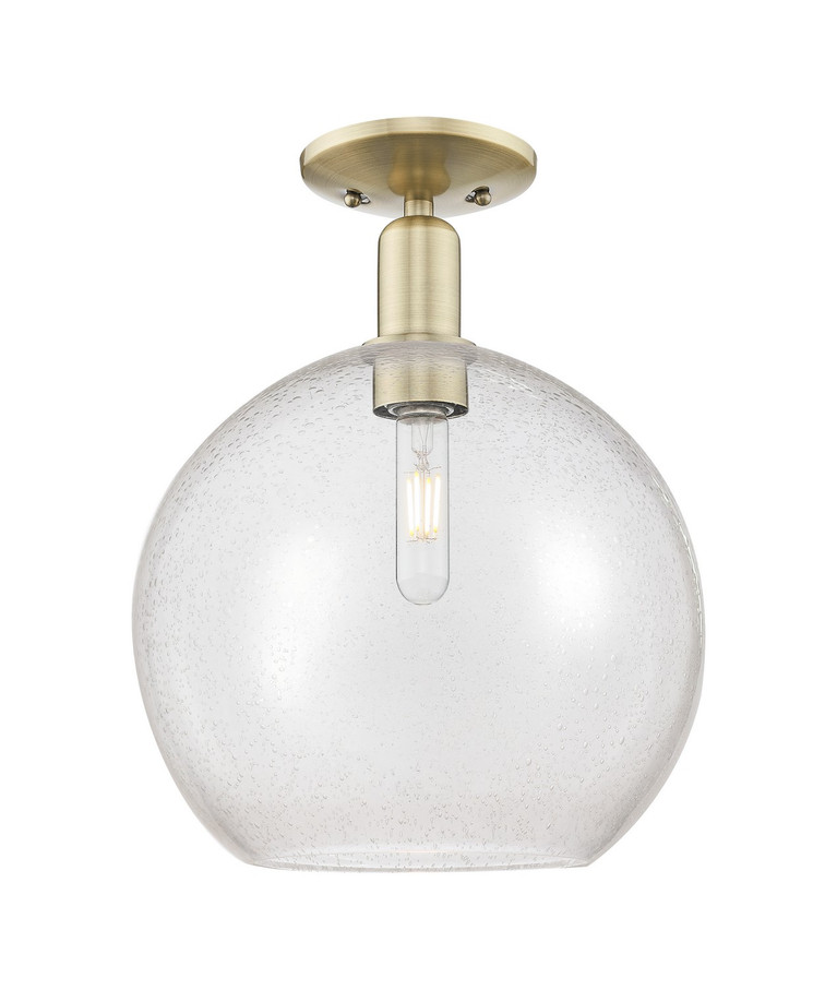 Innovations - 716-1C-AB-G124-12 - One Light Semi-Flush Mount - Arcadia - Antique Brass