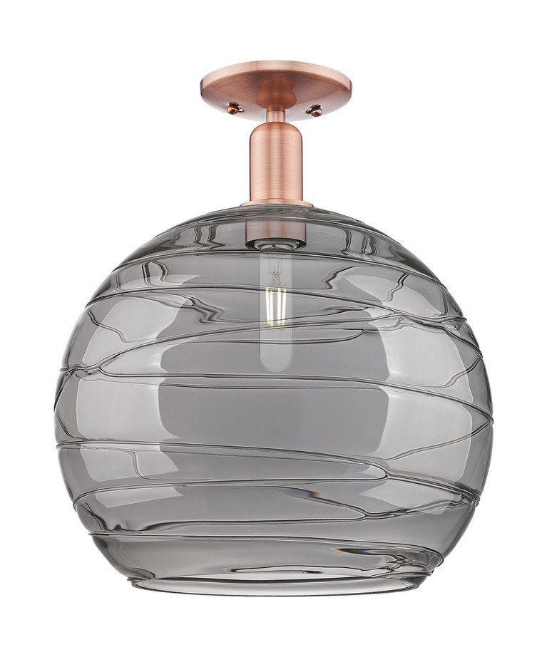 Innovations - 716-1C-AC-G1213-14SM - One Light Semi-Flush Mount - Arcadia - Antique Copper