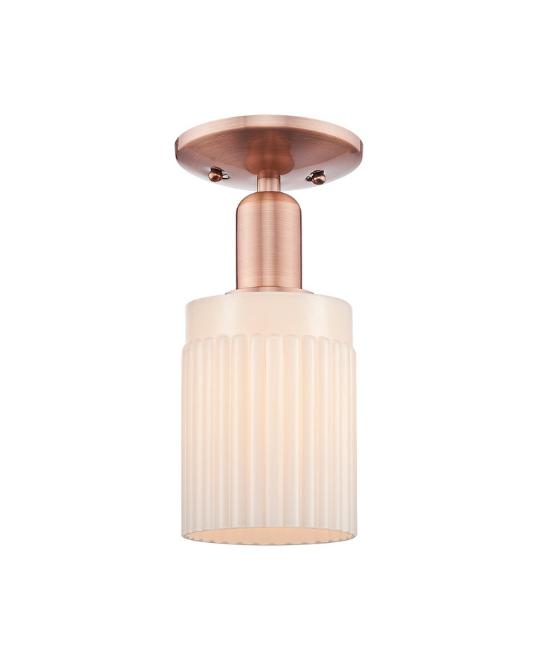 Innovations - 716-1C-AC-G341 - One Light Semi-Flush Mount - Arcadia - Antique Copper
