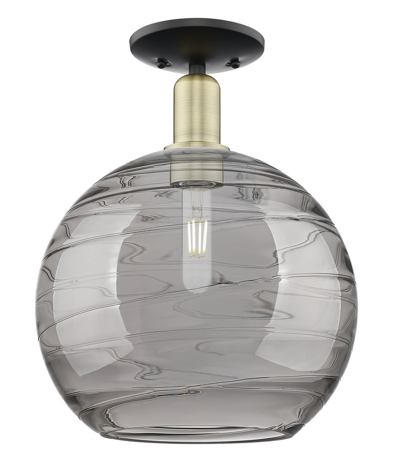 Innovations - 716-1C-BAB-G1213-12SM - One Light Semi-Flush Mount - Arcadia - Black Antique Brass