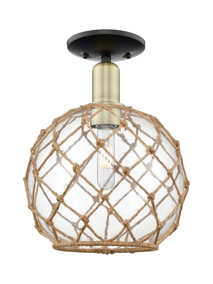 Innovations - 716-1C-BAB-G122-10RB - One Light Semi-Flush Mount - Arcadia - Black Antique Brass