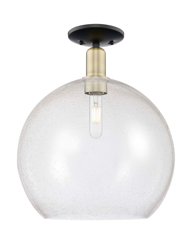 Innovations - 716-1C-BAB-G124-14 - One Light Semi-Flush Mount - Arcadia - Black Antique Brass