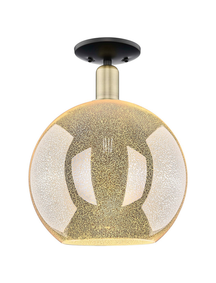 Innovations - 716-1C-BAB-G128-12 - One Light Semi-Flush Mount - Arcadia - Black Antique Brass