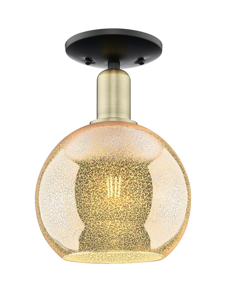 Innovations - 716-1C-BAB-G128-8 - One Light Semi-Flush Mount - Arcadia - Black Antique Brass