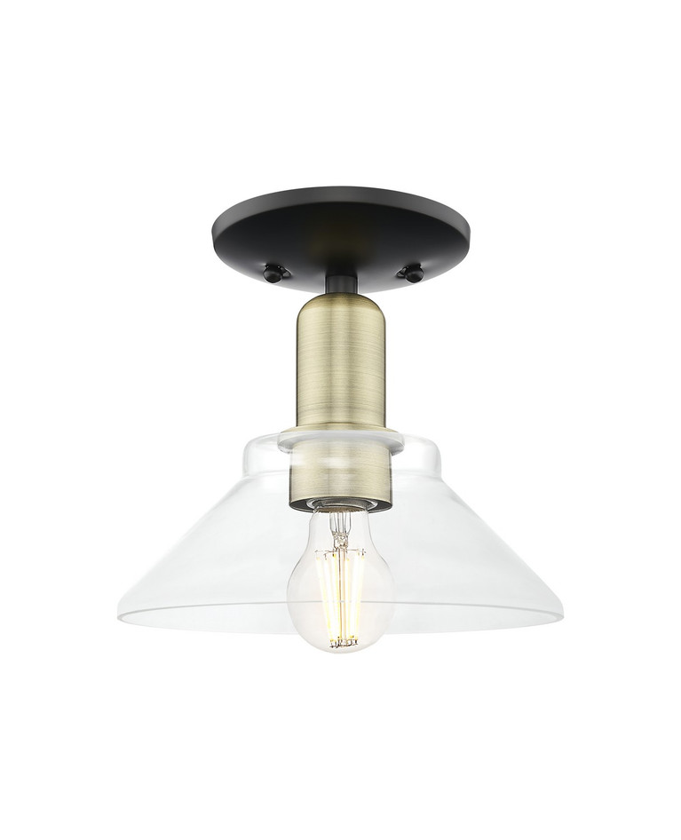 Innovations - 716-1C-BAB-G132 - One Light Semi-Flush Mount - Arcadia - Black Antique Brass