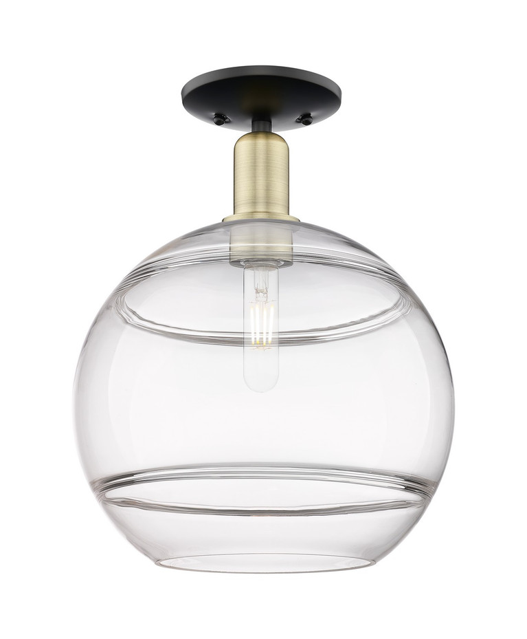 Innovations - 716-1C-BAB-G556-12CL - One Light Semi-Flush Mount - Arcadia - Black Antique Brass