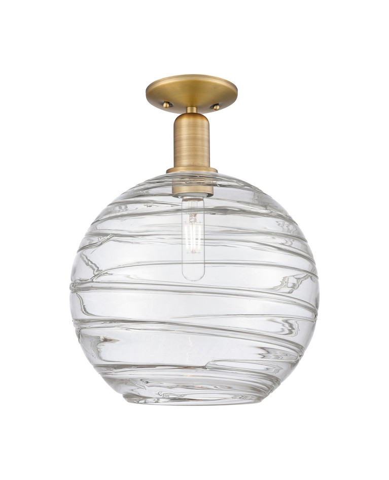Innovations - 716-1C-BB-G1213-12CL - One Light Semi-Flush Mount - Arcadia - Brushed Brass