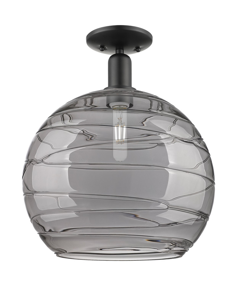 Innovations - 716-1C-BK-G1213-14CL - One Light Semi-Flush Mount - Arcadia - Matte Black