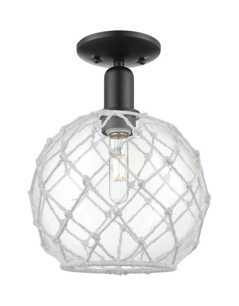 Innovations - 716-1C-BK-G122-10RW - One Light Semi-Flush Mount - Arcadia - Matte Black