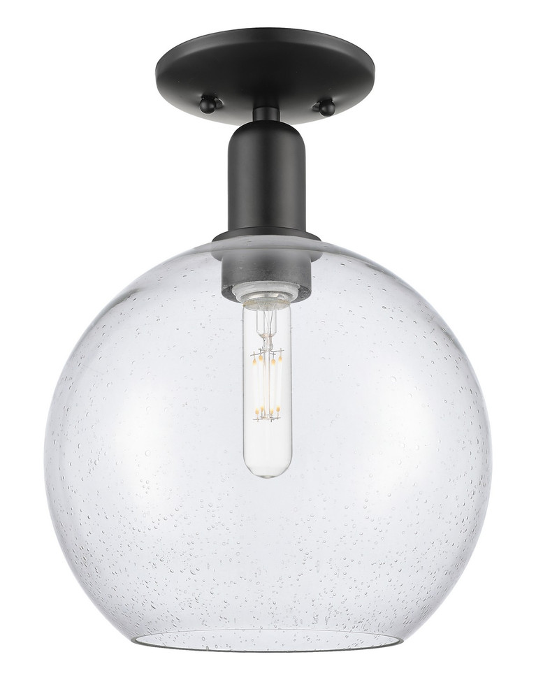 Innovations - 716-1C-BK-G124-10 - One Light Semi-Flush Mount - Arcadia - Matte Black