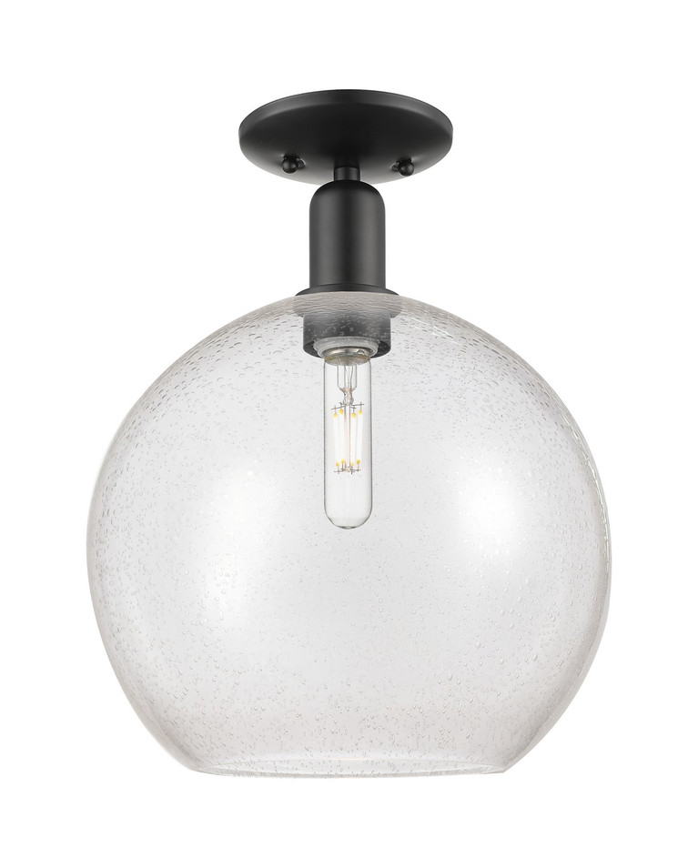 Innovations - 716-1C-BK-G124-12 - One Light Semi-Flush Mount - Arcadia - Matte Black