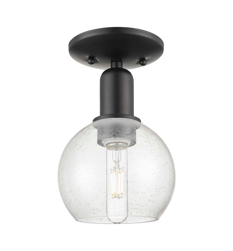 Innovations - 716-1C-BK-G124-6 - One Light Semi-Flush Mount - Arcadia - Matte Black