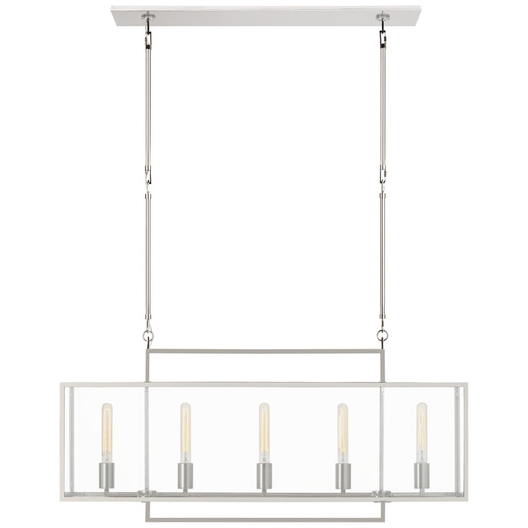 Visual Comfort Signature - S 5194PN-CG - LED Linear Lantern - Halle - Polished Nickel