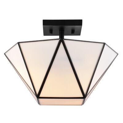 Vaxcel - C0330 - Two Light Semi-Flush Mount - Burnett - Matte Black