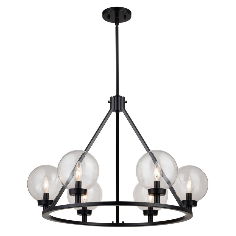 Vaxcel - H0277 - Six Light Chandelier - Lander - Matte Black