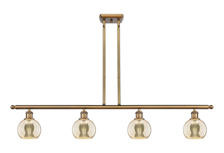 Innovations - 516-4I-BB-G128-6 - Four Light Island Pendant - Ballston - Brushed Brass