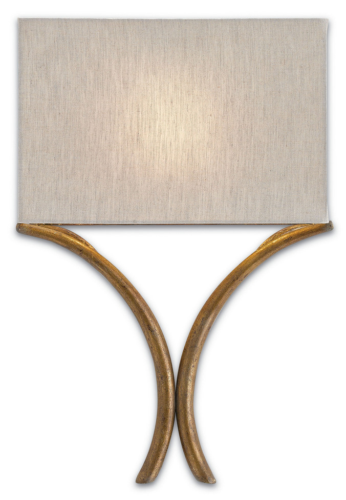 Currey and Company - 5901 - One Light Wall Sconce - Cornwall - French Gold Leaf
