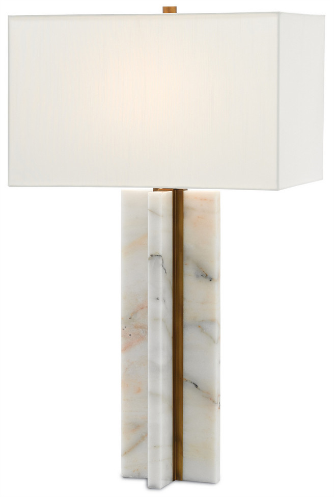 Currey and Company - 6000-0250 - One Light Table Lamp - Khalil - Natural/Antique Brass