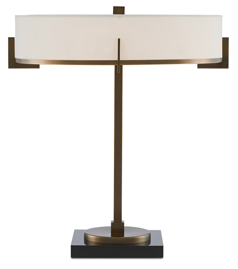 Currey and Company - 6000-0438 - Three Light Table Lamp - Jacobi - Antique Brass/Black