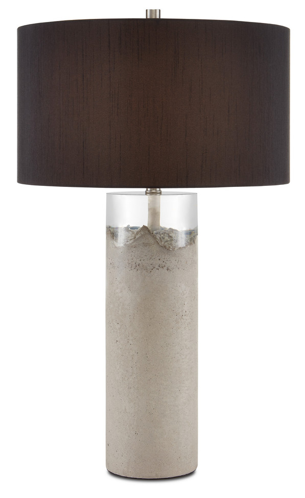 Currey and Company - 6000-0751 - One Light Table Lamp - Edfu Table Lamp - Concrete/Clear