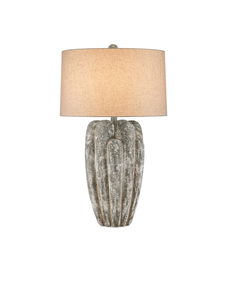 Currey and Company - 6000-0969 - One Light Table Lamp - Buttress Table Lamp - Dark Gray / White Texture