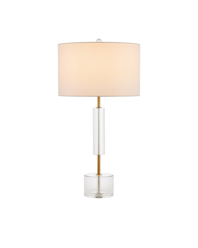 Currey and Company - 6000-0971 - One Light Table Lamp - Deville - Clear/Antique Brass