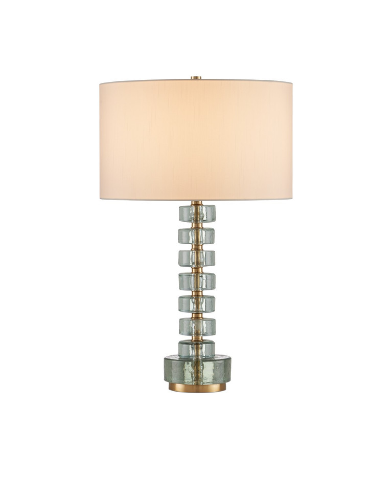Currey and Company - 6000-0985 - One Light Table Lamp - Mystras - Clear/Antique Brass