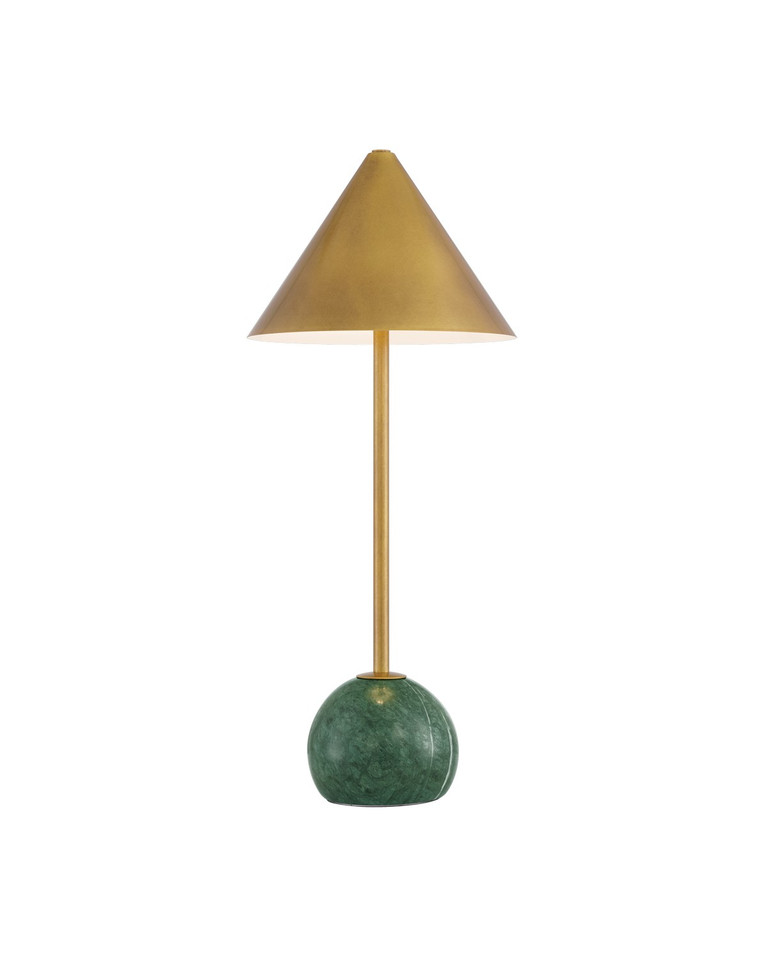 Currey and Company - 6700-0009 - LED Table Lamp - Journey - Antique Brass/Green
