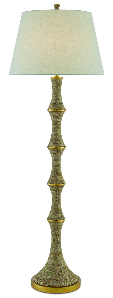 Currey and Company - 8000-0039 - One Light Floor Lamp - Bourgeon - Natural/Contemporary Gold Leaf
