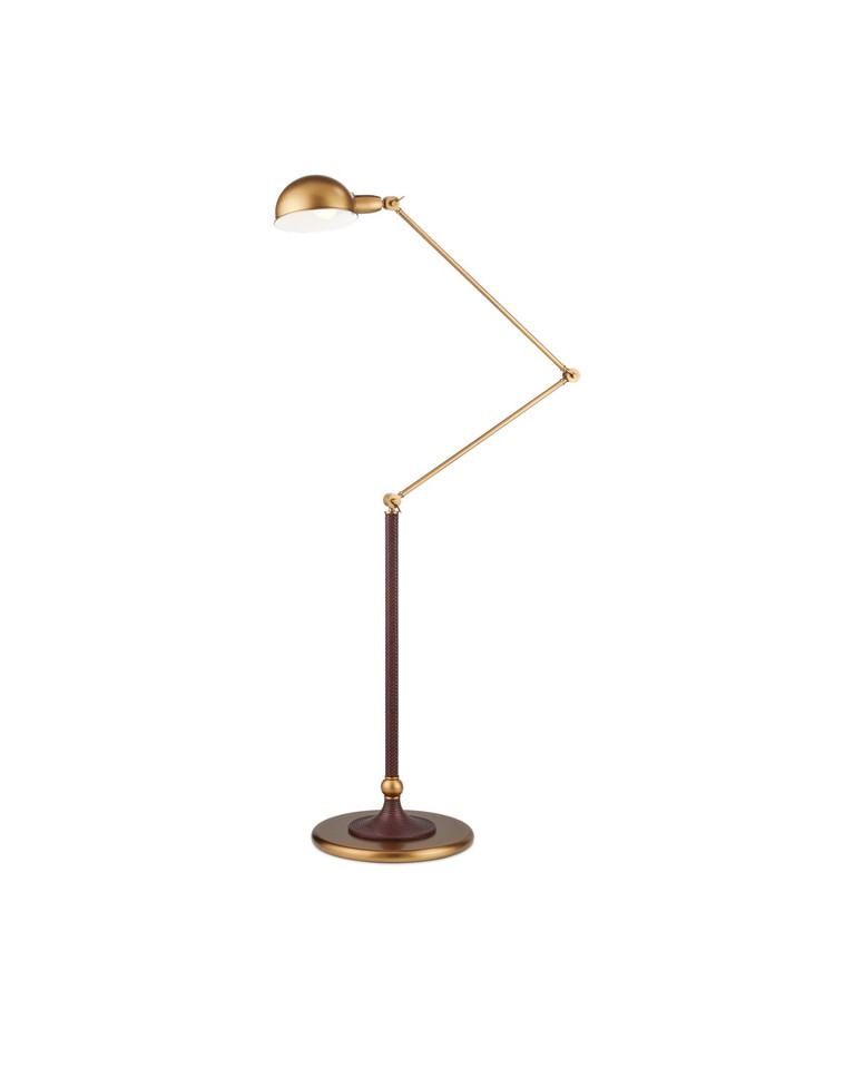Currey and Company - 8000-0162 - LED Floor Lamp - Libretto - Antique Brass/Brownish Red