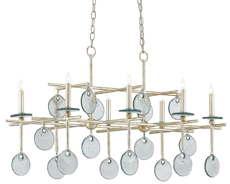 Currey and Company - 9000-0060 - Eight Light Chandelier - Sethos - Clear/Silver Granello