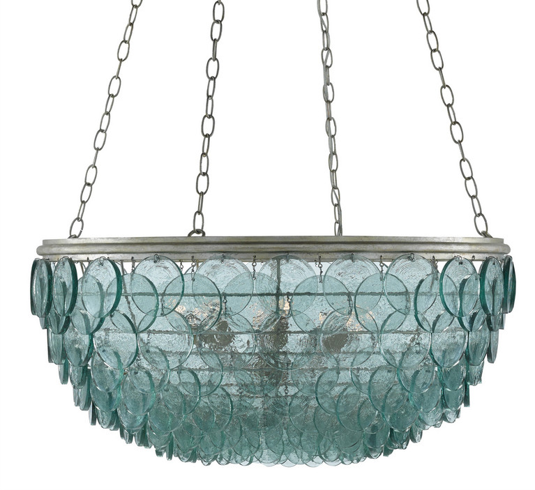 Currey and Company - 9000-0140 - Eight Light Chandelier - Quorum - Clear/Silver Leaf