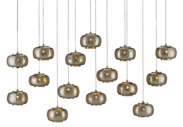 Currey and Company - 9000-0692 - 15 Light Pendant - Pepper - Nickel/Silver