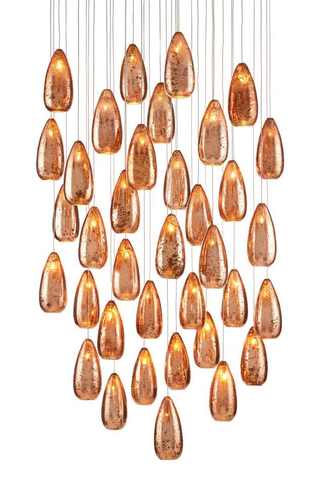Currey and Company - 9000-0908 - 36 Light Pendant - Rame - Copper/Silver