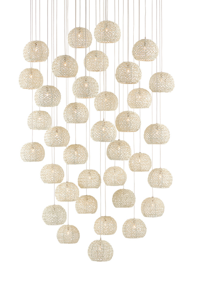 Currey and Company - 9000-0915 - 36 Light Pendant - Piero - Sugar White/Silver